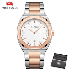 MINI FOCUS Mens Watches Top Brand Luxury Fashion Simple Wrist Watch Men Waterproof Golden Stainless Steel Watch Wrist Calendar