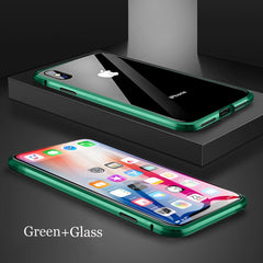 Front +Back 360 Magnetic Adsorption Metal Glass Case For iphone 7 8 Plus Phone Case For iphone 11 Pro Max XR X XS MAX 6 6S Cover