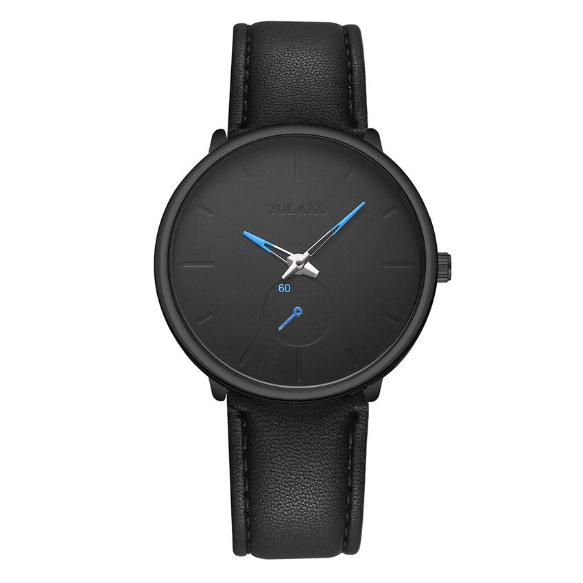 YOLAKO Simple High Quality Leather Strap Fashion Men's Watch Belt Casual Watch Round Single Eye Dial Watches Zegarek Meski