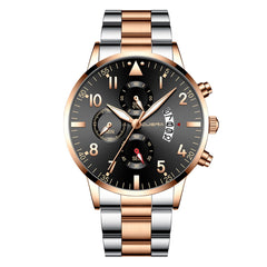 NEW Men's Watch Simple Busine Design Alloy Band Analog Quartz Wristwatch Rose Gold Men Watches Male Clock Hot Relogio Masculino