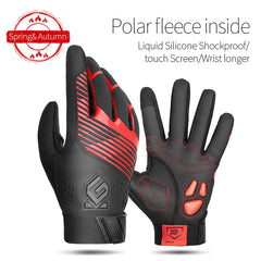 CoolChange Windproof Cycling Gloves Full Finger Sport Riding MTB Bike Gloves Touch Screen Winter Autumn Bicycle Gloves Man Woman