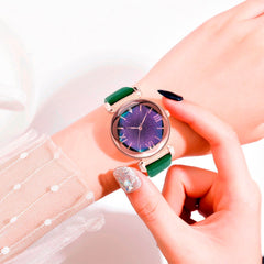 Best Selling Women Watches Fashion Leather Strap  Dial Ladies Quartz Wristwatch  Romantic Starry Sky Clock Gift Zegarki Damskie@