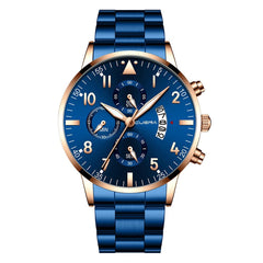NEW Men's Watch Simple Busine Design Alloy Band Analog Quartz Wristwatch Rose Gold Men Watches Male Clock Hot Relogio Masculino