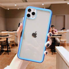 Colorful Frame Shockproof Tempered Glass Phone Case For iphone 11Pro Max XR XS Max 8 7 6 6s Plus Silicone Transparent Back Cover