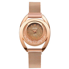 Fashion Women Watches Flow Beads Dial Ladies Quartz Wristwatch Magnetic Buckle Bracelet Strap Simple Clock Zegarki Damskie@50