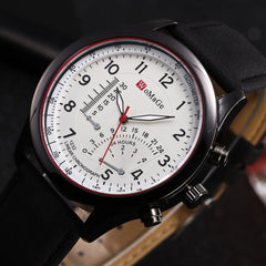 Womage Fashion Quartz Men Watch PU Leather Casual Sport Military Masculion Wristwatch Male Clock Zegarek Meski Relogio Masculino