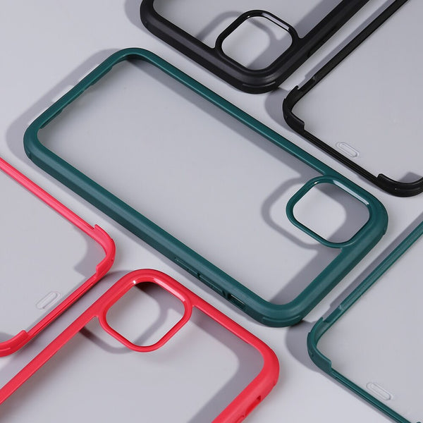 Fashion Shockproof Bumper Transparent TPU Phone Case For iPhone 11Pro Max X XR XS Max Double-sided tempered glass Cases PC Cover