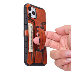 PU Leather Finger Ring Armor Phone Cases For iPhone 11 11 Pro Max XR XS Max X 8 7 6 6S Plus Soft Silicone Shockproof Back Cover