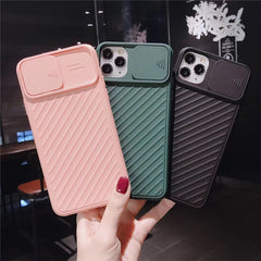 Camera protection Phone Case For iPhone 11 Pro Max XR X XS Max 7 8 6 6s Plus slide Soft Silicone Texture Shockproof Matte Cover