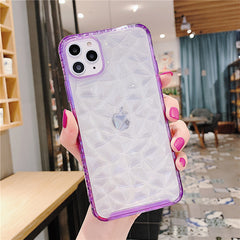 Diamond Pattern Transparent Phone Cases For iPhone 11 11 Pro Max XR XS Max X 7 8 Plus Bumper Shockproof Soft Silicone Back Cover