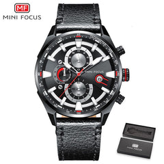MINI FOCUS Top Brand Sport Watch For Men Luxury Casual Men Watches Fashion Leather Quartz Wrist Watch Men Waterproof Chronograph