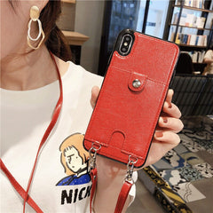 Leather Wallet Phone Case For iphone X XR XS Max 6 6s 7 8 Plus Coin Purse Card Holder Protection Phone Bag Cases With lanyard