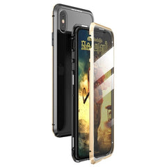 360 Magnetic Metal Phone Case For iphone 7 8 6 Plus Double Side Glass For iphone X XR XS MAX 6 6S plus 9H tempered glass Cover