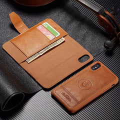 2 in 1 Car magnetic Phone Case For iPhone XR XS X XS Max 7 8 6 6S Plus Card Holder Business PU Leather Wallet Flip Cover Fundas