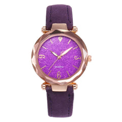 Luxury Women Watches Irregular Number Dial Ladies Starry Sky Analog Quartz Wristwatch Design Leather Clock Relogio Feminino@50