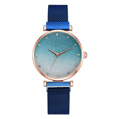 Lady Watch Luxury Fashion Romantic Starry Sky Quartz Wristwatch Rhinestone Magnetic Watch Souvenir Birthday Gifts Casual Clock@5