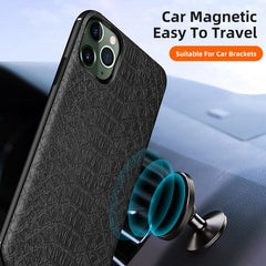 Business Crocodile Texture leather Phone Case For iPhone 11Pro Max XR X XS MAX 8 7 6S Plus Magnetic Ultra Thin Anti-fall Cover