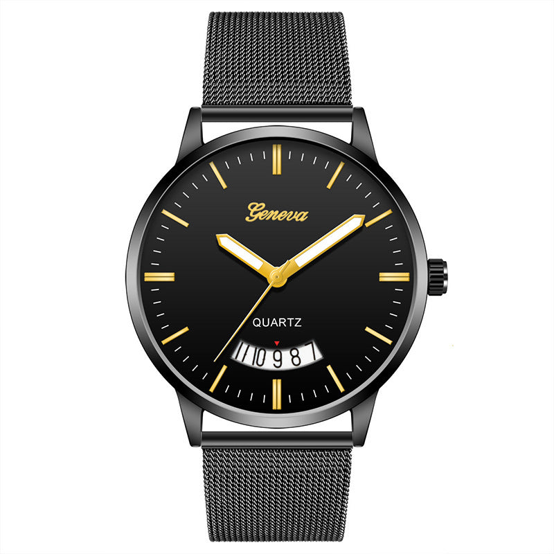 Fashion Men's Watch Calendar Male Clock Simple Quartz Mesh Belt Relogio Masculino Watches for Men 2019 Wrist watch