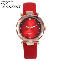Luxury Women Watches Dot Irregular Dial Ladies Quartz Wristwatch Solid Color Leather Strap Business Style Clock Montre Femme@50
