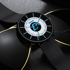 2020 Mens Fashion Black Classic Watches Luxury Men Business Casual Quartz Watch Mesh Belt Luminous Hands Clock relogio masculino