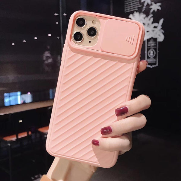 Camera protection Phone Case For iPhone 11 Pro Max XR X XS Max 7 8 6 6s Plus slide Soft Silicone Texture Shockproof Matte Cover