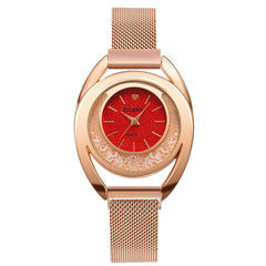 Fashion Women Watches Flow Beads Dial Ladies Quartz Wristwatch Magnetic Buckle Bracelet Strap Simple Clock Zegarki Damskie@50