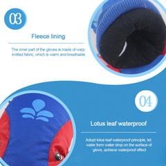 Children Winter Warm Ski Gloves Boys/Girls Outdoor Sports Waterproof Windproof Snow Mittens Extended Wrist Kid Skiing Gloves D40