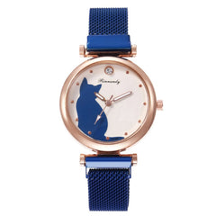 2020 Women Watches Simple A Watch Magnet Buckle Cute Cat Ladies Analog Quartz Wristwatches Magnet Buckle Gift NEW Montre Femme*M