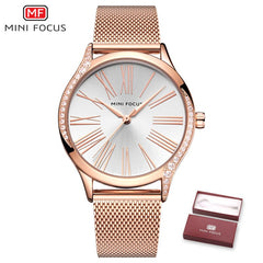 MINI FOCUS Women Watches Top Brand Luxury Quartz Gold Watch Women Fashion Stainless Steel Ladies Wrist Watches Relojes Mujer