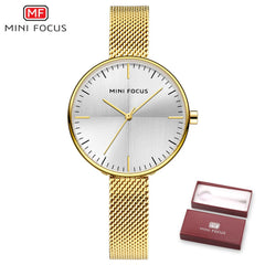MINIFOCUS Thin Simple Quartz Watch Women Clock Mechanism Womens Watches Top Brand Luxury Women's Casual Dress Relogio Feminino