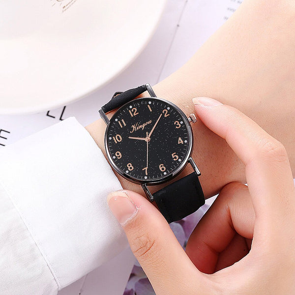 Luxury Women Watches Roman Numerals Dial Ladies Featured Starry Sky Quartz Wristwatch Leather Strap Clock Gift Montre Femme@50