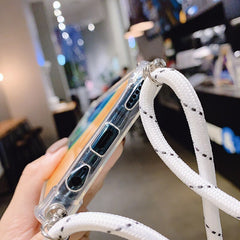Crossbody Strap Transparent Phone Case For Huawei P20 Lite P30 Pro Mate 20 M30 Lite With Lanyard Necklace Shoulder Strap Cover