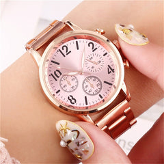 New Fashion Women  Watches Luxury Brand Stainless Steel Rose Gold Strap Watches Ladies Quartz Wristwatch Gift Reloj Mujer Clock