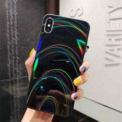 Gradient Rainbow Laser Case For iPhone 11 11 Pro Max XR XS Max X 8 7 6 6S Plus Acrylic Glossy Aurora Shells For iPhone 11 11 Pro