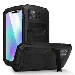 Heavy Duty Shockproof Armor Protective Case for iPhone 11 Pro Max XR XS Max Metal Aluminum Dust-proof phone Cover with Kickstand