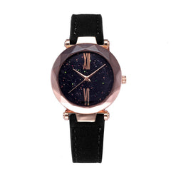 Beat Sale Women Watches Scale Dial Ladies Romantic Starry Sky Analog Quartz Wristwatch Design Leather Clock Zegarki Damskie@50