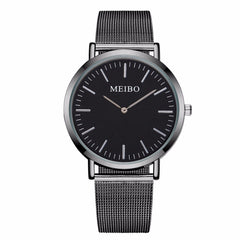 Fashion Men's Watch Popular Rose Gold Ultra-thin Dial Simple Unisex Watch Quartz Clock Mesh Watch Erkek Kol Saati