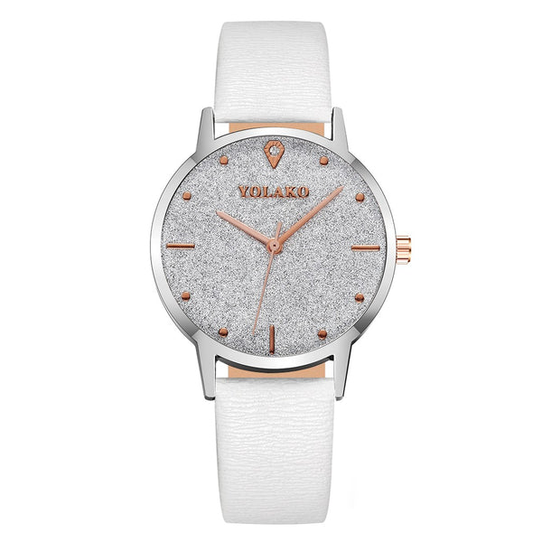 Top Brand Women Watches Scrub Dial Ladies Quartz Wristwatch Rhinestone Leather Strap Fashion Clock High Quality Kol Saati@50