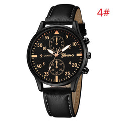 Men's Watch New Fashion Sports Time Leather Strap Military Watches Chronograph Quartz Clock Relogio Masculino