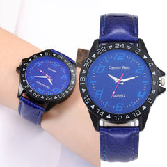 Fashion Women Watches Design Leather Strap Ladies Analog Quartz Wristwatch Blue Glass Gemstone Dial Clock Zegarki Damskie@50
