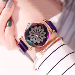 Luxury Women Watches Fashion Elegant Magnet Buckle Ladies Wristwatch Starry Sky Rhinestone Gift Clock Dress Relogio Feminino@50