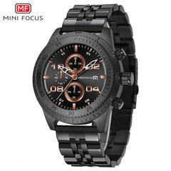 MINI FOCUS Wrist Watch Men Sports Watches Mens 2019 Stainless Steel Quartz Watch Military Top Brand Luxury Chronograph Calendar