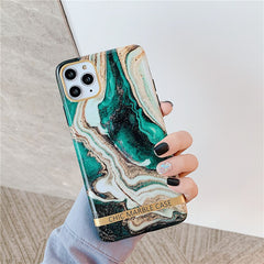 Artistic agate marble gold bar Phone Case For iphone 11 XR XS Max X 6 6S 7 8Plus Glossy soft silicone cover For iphone 11Pro Max