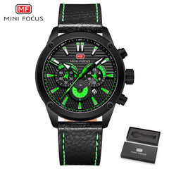 MINI FOCUS Sport Watches For Men Watch Military Leather Watch Men Luminous Chronograph Man Watch 2019 Brand Luxury Wristwatch