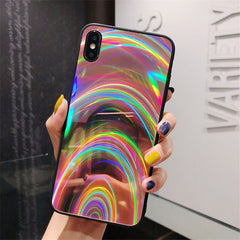 Gradient Rainbow Laser Case For iPhone 11 11 Pro Max XR XS Max X 8 7 6 6S Plus Acrylic Glossy Aurora Shells For iPhone 11 11 Pro
