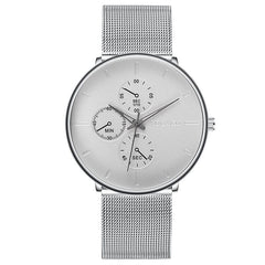 2020 Fashion Mens Business Blue Stainless Steel Mesh Belt Quartz Wrist Watch Luxury Men Ultra Thin Casual Classic Watch