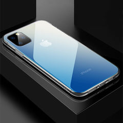 TIKITAKA Gradient Transparent  Phone Case For iPhone XR 11 Pro Max XR XS Max X 8 7 6 6S Plus Anti-Scratch Tempered Glass Cover