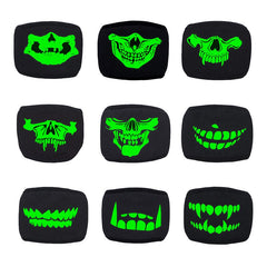 1PCS Cotton Dustproof Mouth Face Mask Glow In Dark Skull Scarey Masks Black Women Men Muffle Face Mouth Masks