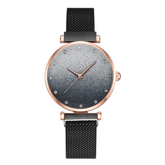 Lady Watch Luxury Fashion Romantic Starry Sky Quartz Wristwatch Rhinestone Magnetic Watch Souvenir Birthday Gifts Casual Clock@5