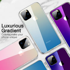 TIKITAKA Gradient Transparent  Phone Case For iPhone XR 11 Pro Max XR XS Max X 8 7 6 6S Plus Anti-Scratch Tempered Glass Cover